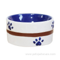 Custom Logo Ceramic Pet Dog Feeding Bowl